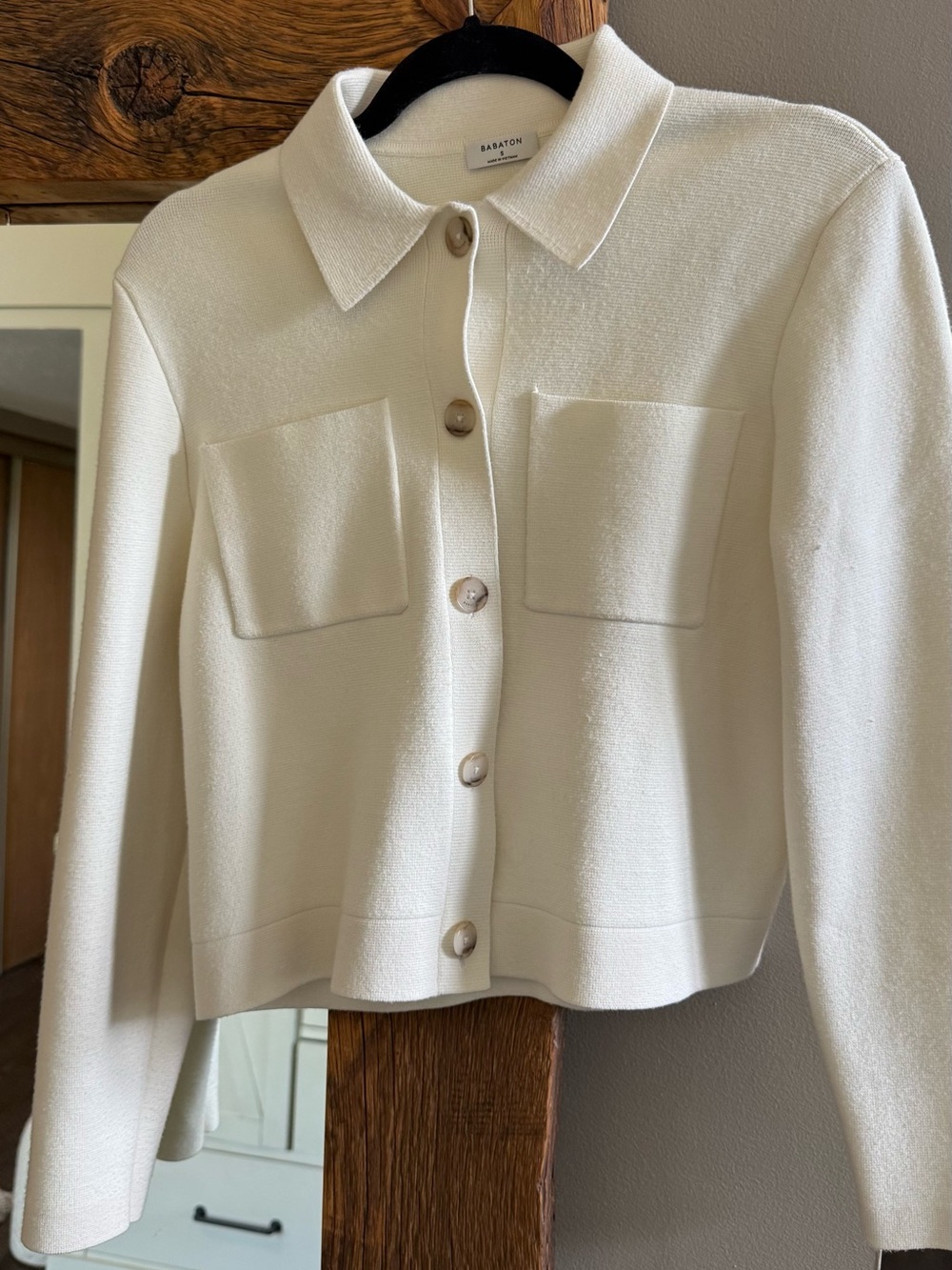 Aritzia Babaton Society Cardigan Wonder Yarn Ivory Size S